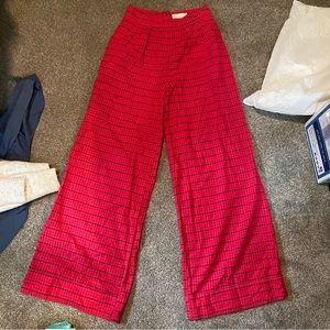 Anthropologie wide leg hot pink pants